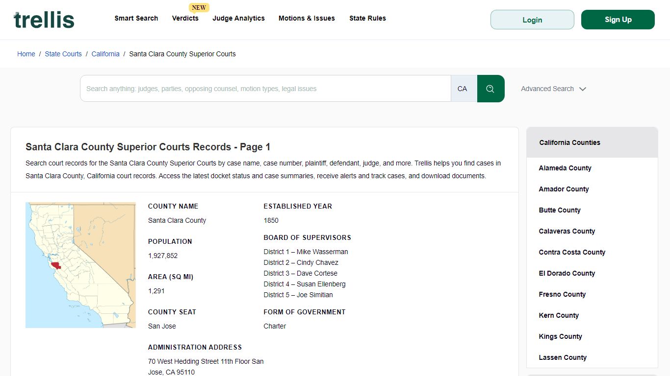 Santa Clara County Superior Court Records - Trellis